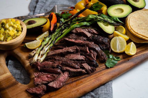 American Wagyu Skirt Steak Platter with Mango Salsa