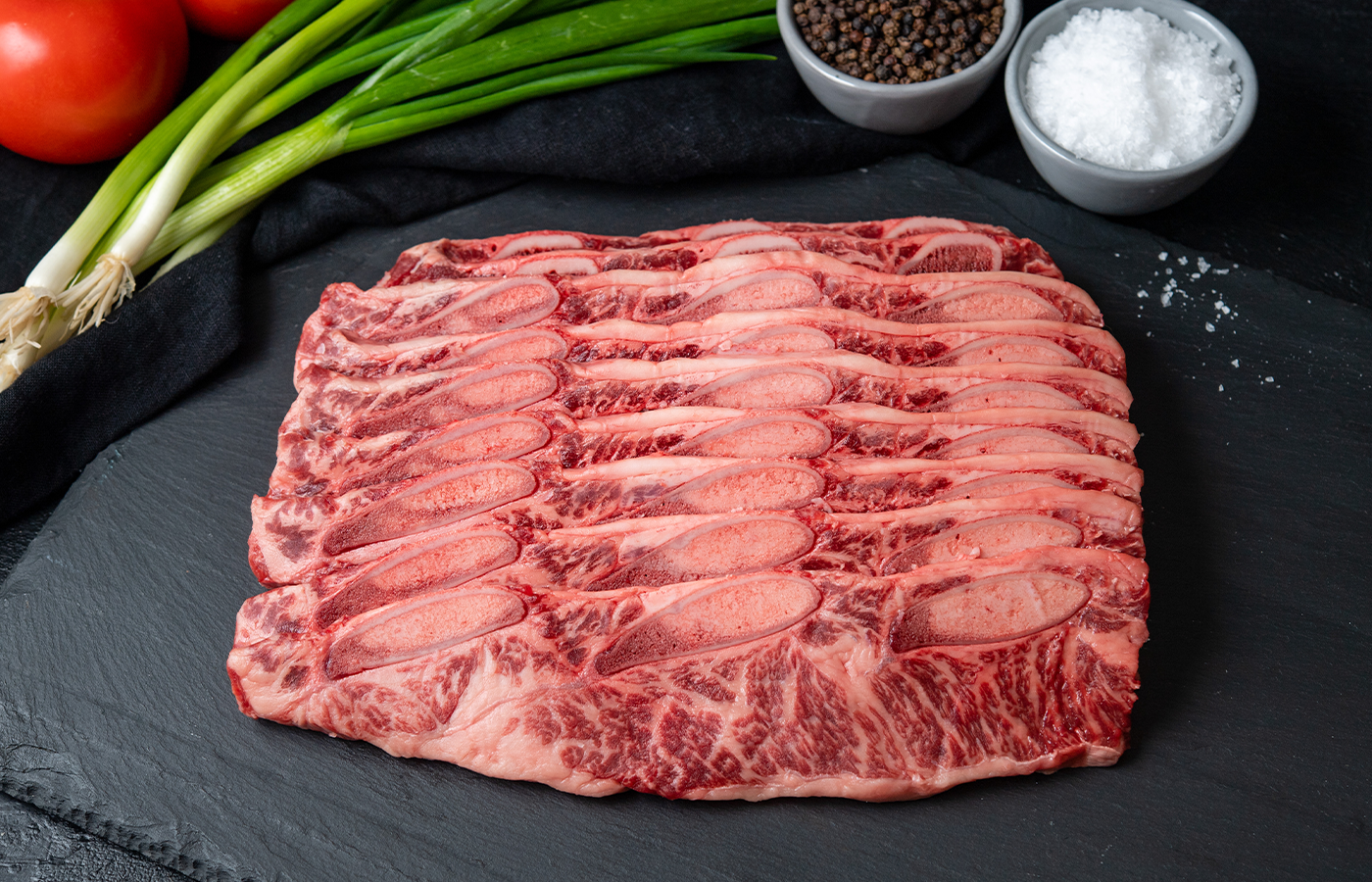 Natural American Wagyu Beef Short Ribs Flanken-Cut (2 pkgs) – The