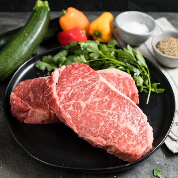 American Wagyu Beef Portioned Striploin Steaks